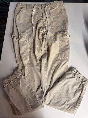 American Eagle Outfitters Beige Cargo Jogger Pants